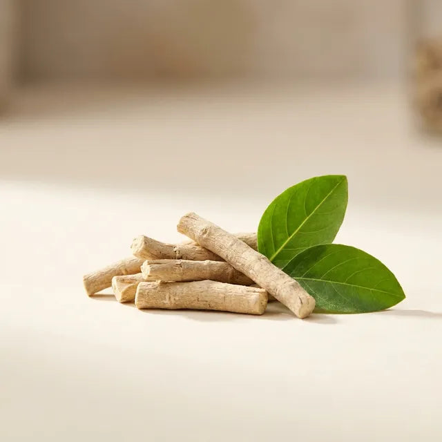 Dried ashwagandha roots and leaves